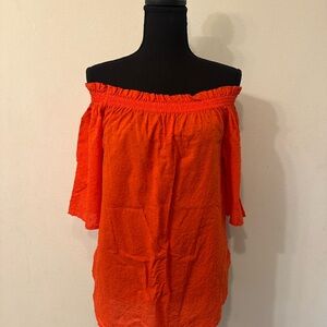 Women's Off-Shoulder Orange Top